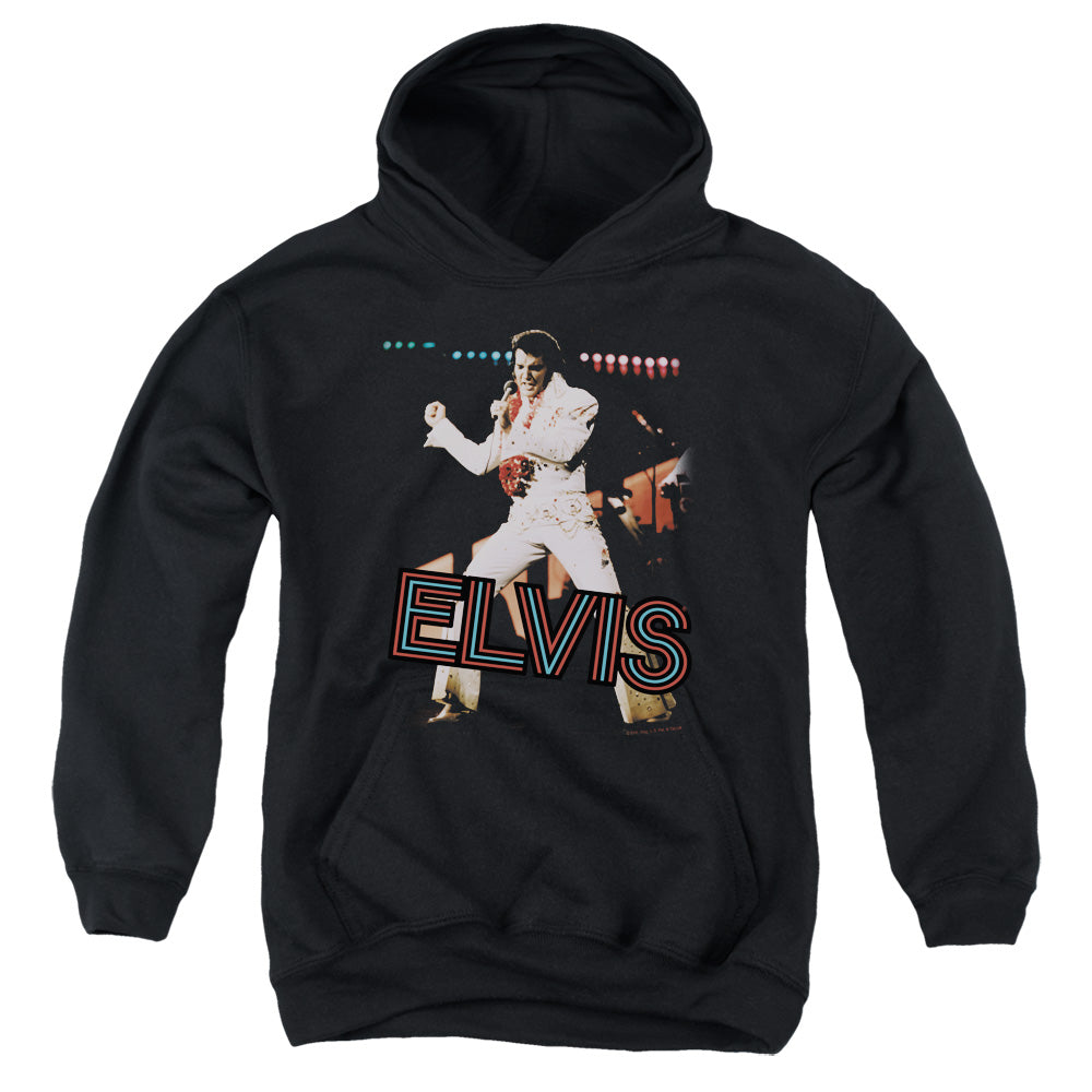 Elvis Presley Hit The Lights-youth Pull-over Hoodie - Black