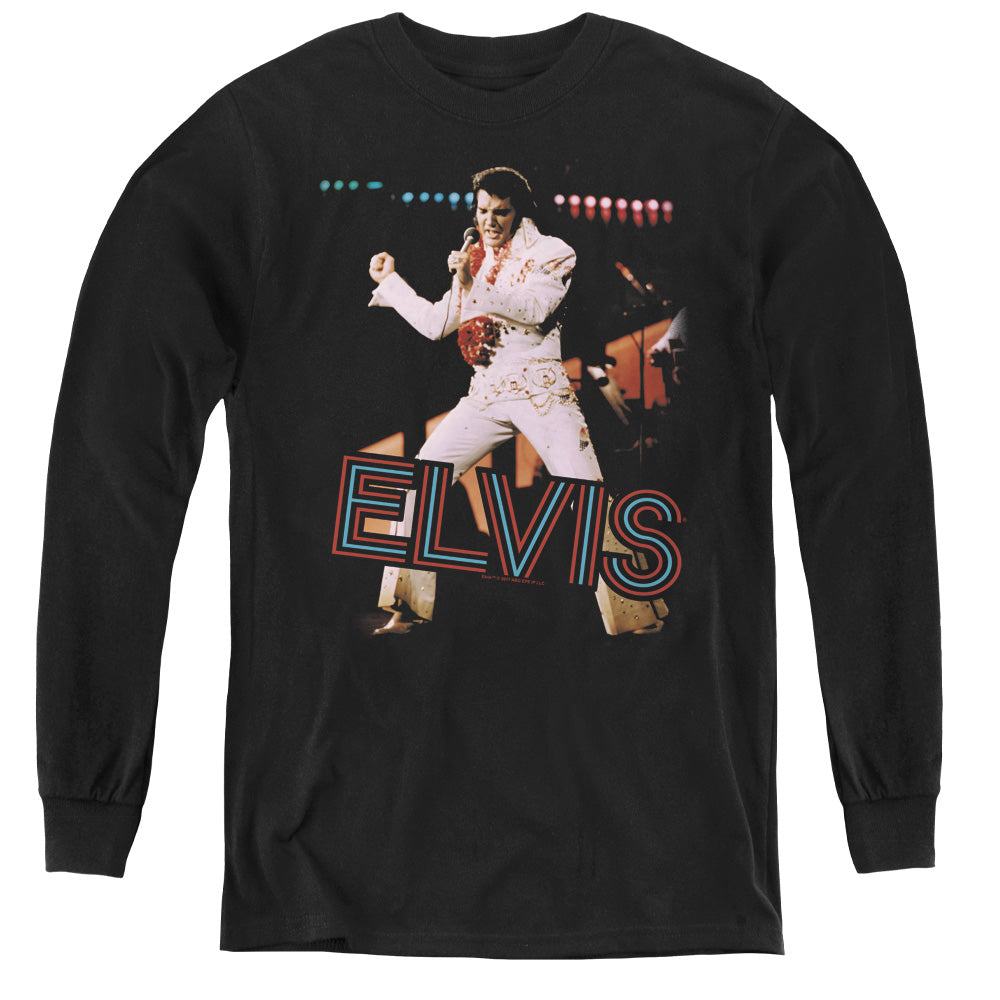 Elvis Presley - Hit The Lights - Youth Long Sleeve Tee - Black