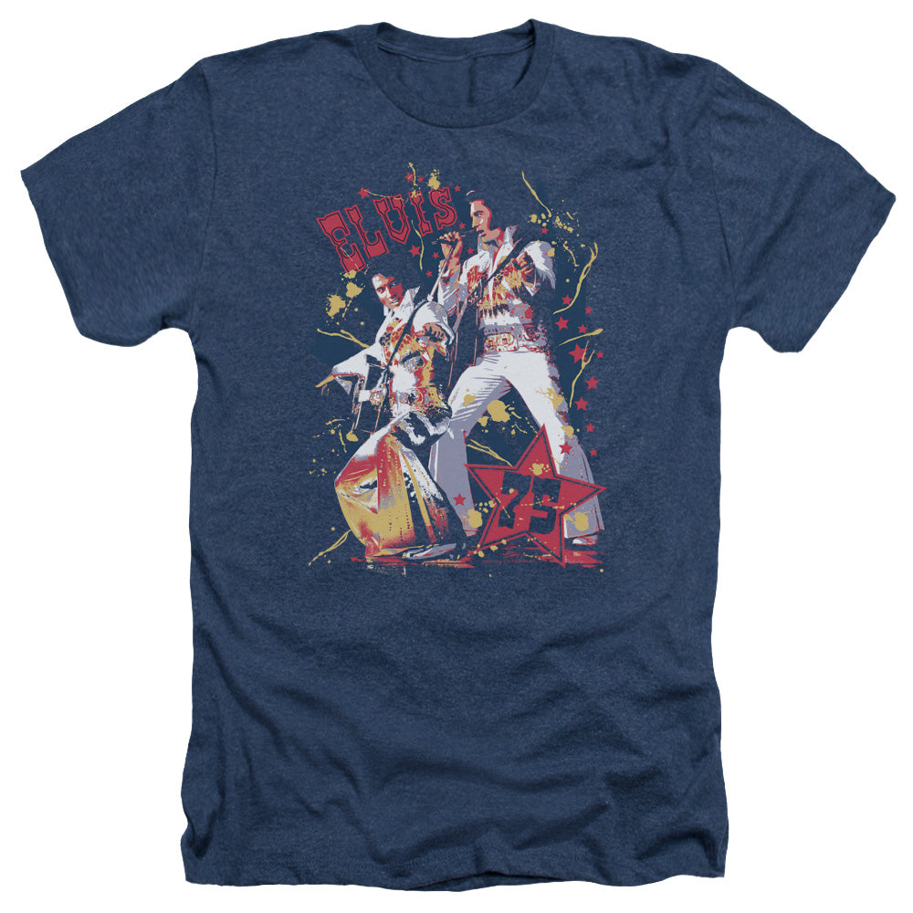 Elvis Presley - Eagle Elvis - Adult Heather - Navy