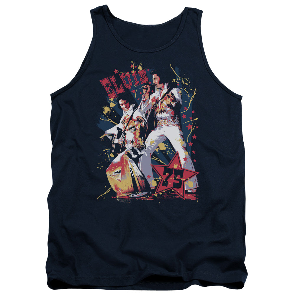 Elvis Presley - Eagle Elvis - Adult Tank - Navy