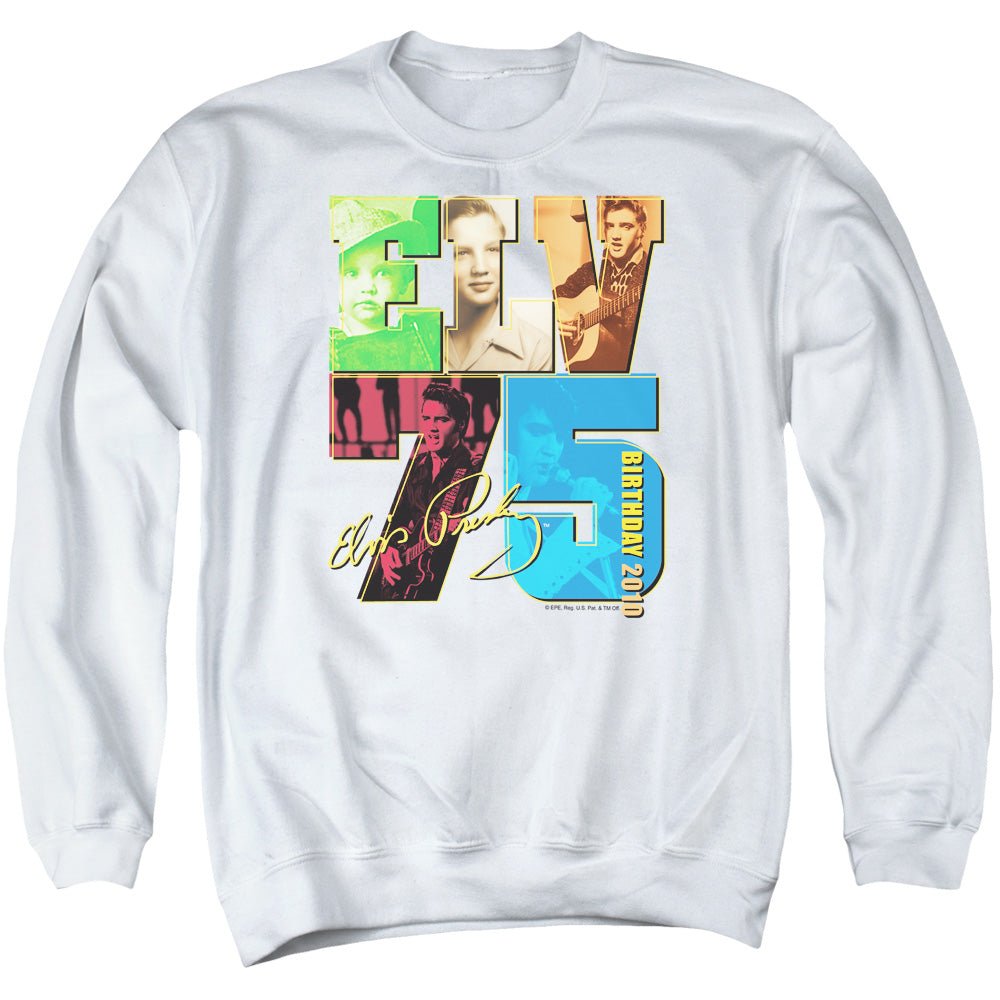 Elvis Presley - Birthday 2010 - Adult Crewneck Sweatshirt - White