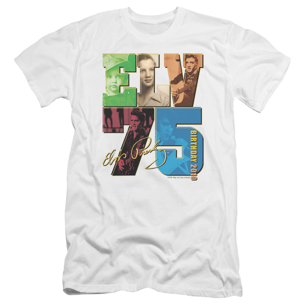 Elvis Presley - Birthday 2010-premuim Canvas Adult Slim Fit 30/1 - White