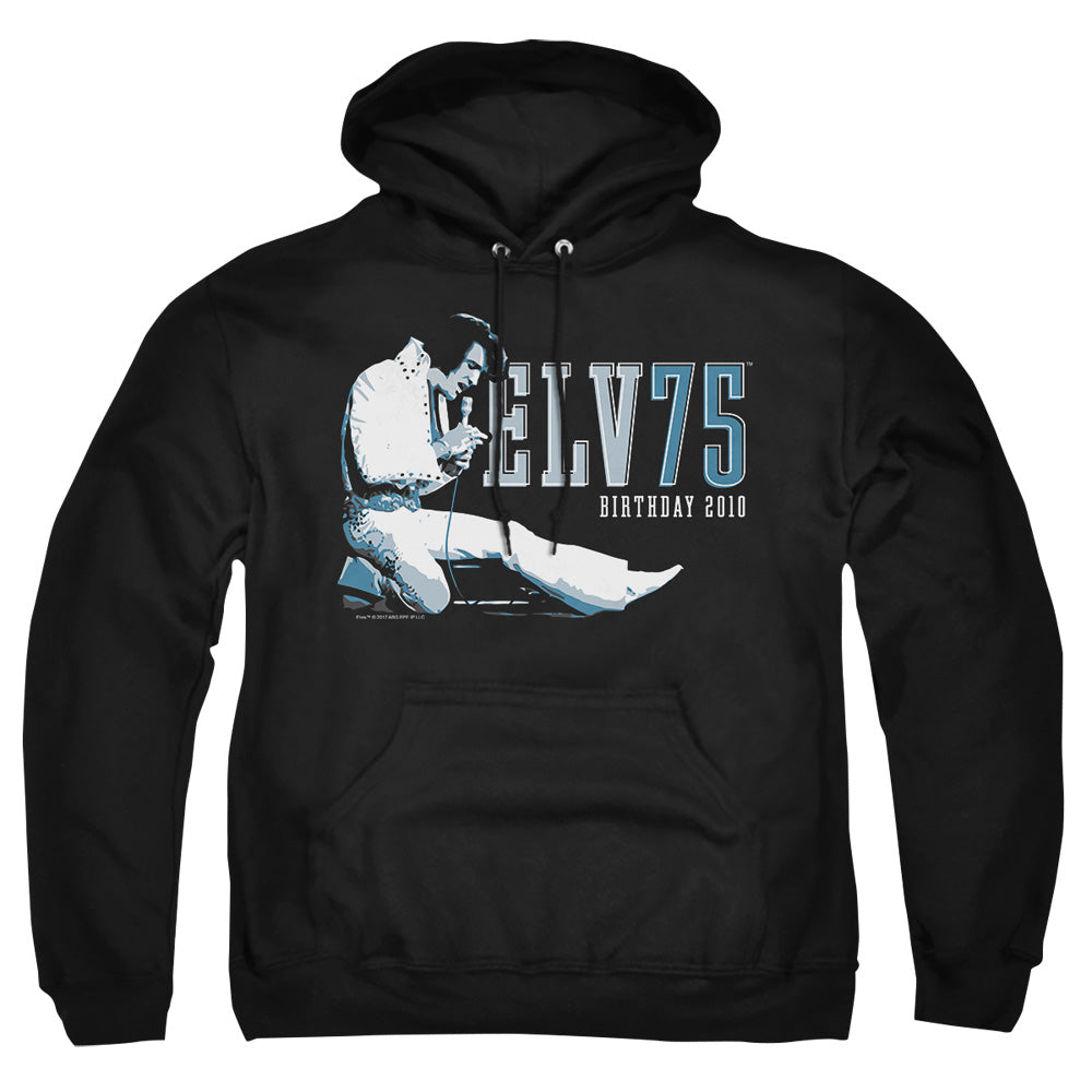 Elvis Presley - Elv 75 Logo - Adult Pull-over Hoodie - Black