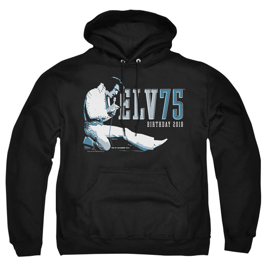Elvis Presley - Elv 75 Logo - Adult Pull-over Hoodie - Black