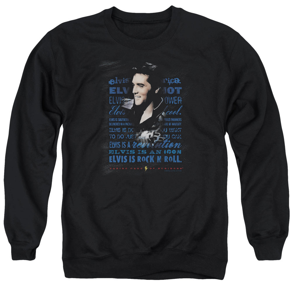 Elvis Presley - Icon - Adult Crewneck Sweatshirt - Black