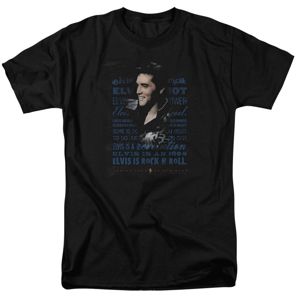 Elvis Presley - Icon - Short Sleeve Adult 18/1 - Black T-shirt