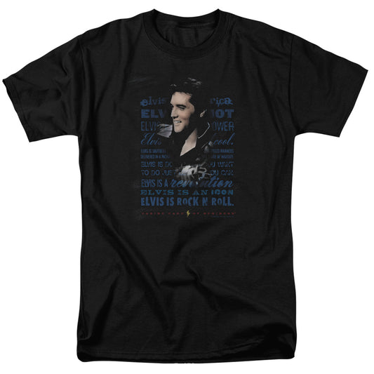 Elvis Presley - Icon - Short Sleeve Adult 18/1 - Black T-shirt