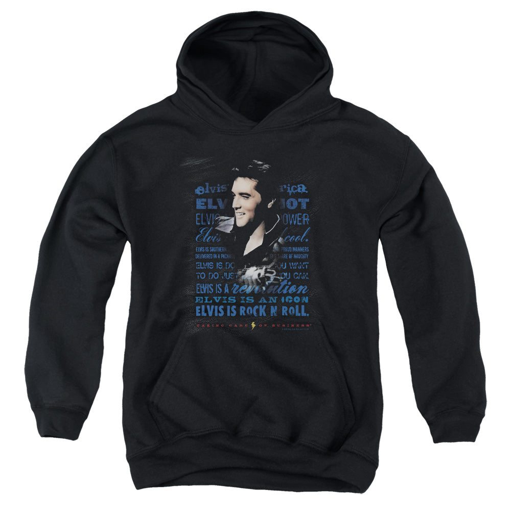 Elvis Presley - Icon - Youth Pull-over Hoodie - Black