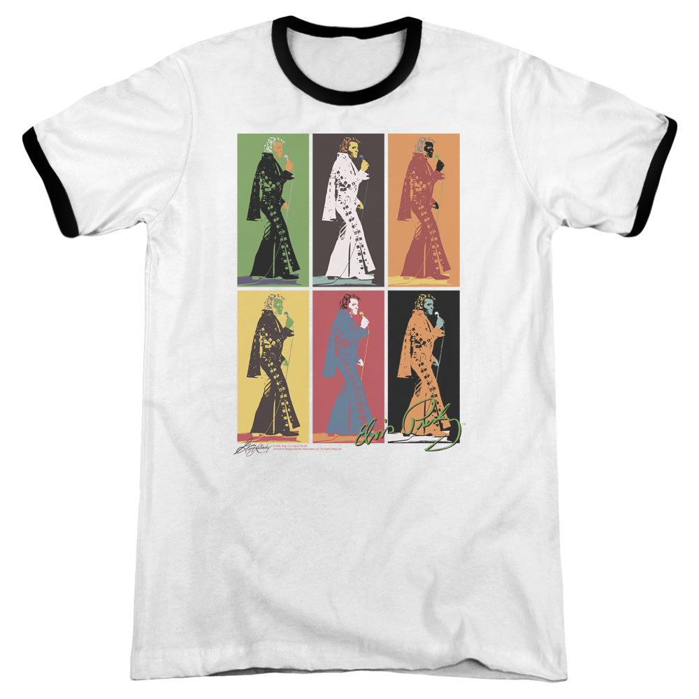 Elvis Presley - Retro Boxes - Adult Ringer - White/black