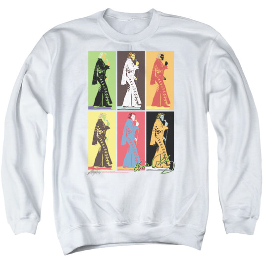 Elvis Presley - Retro Boxes - Adult Crewneck Sweatshirt - White