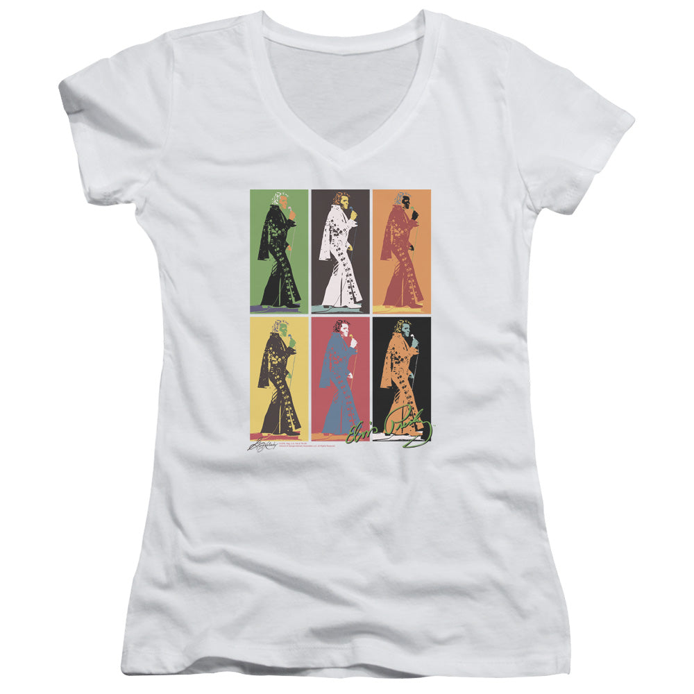 Elvis Presley Retro Boxes - Junior V-neck - White