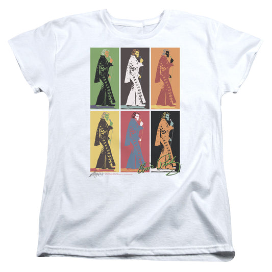 Elvis Presley - Retro Boxes - Short Sleeve Womens Tee - White T-shirt