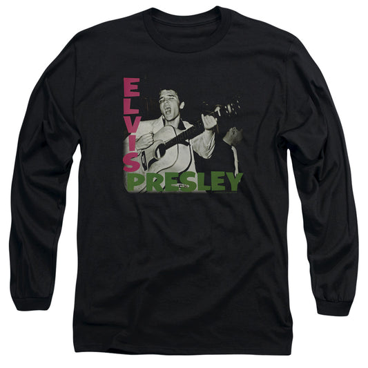 Elvis Presley - Elvis Presley Album - Long Sleeve Adult 18/1 - Black T-shirt
