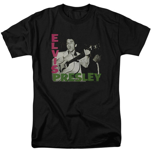 Elvis Presley - Elvis Presley Album - Short Sleeve Adult 18/1 - Black T-shirt