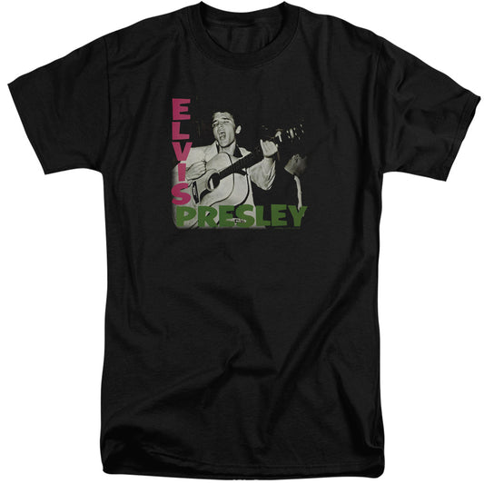 Elvis Presley - Elvis Presley Album - Short Sleeve Adult Tall - Black T-shirt