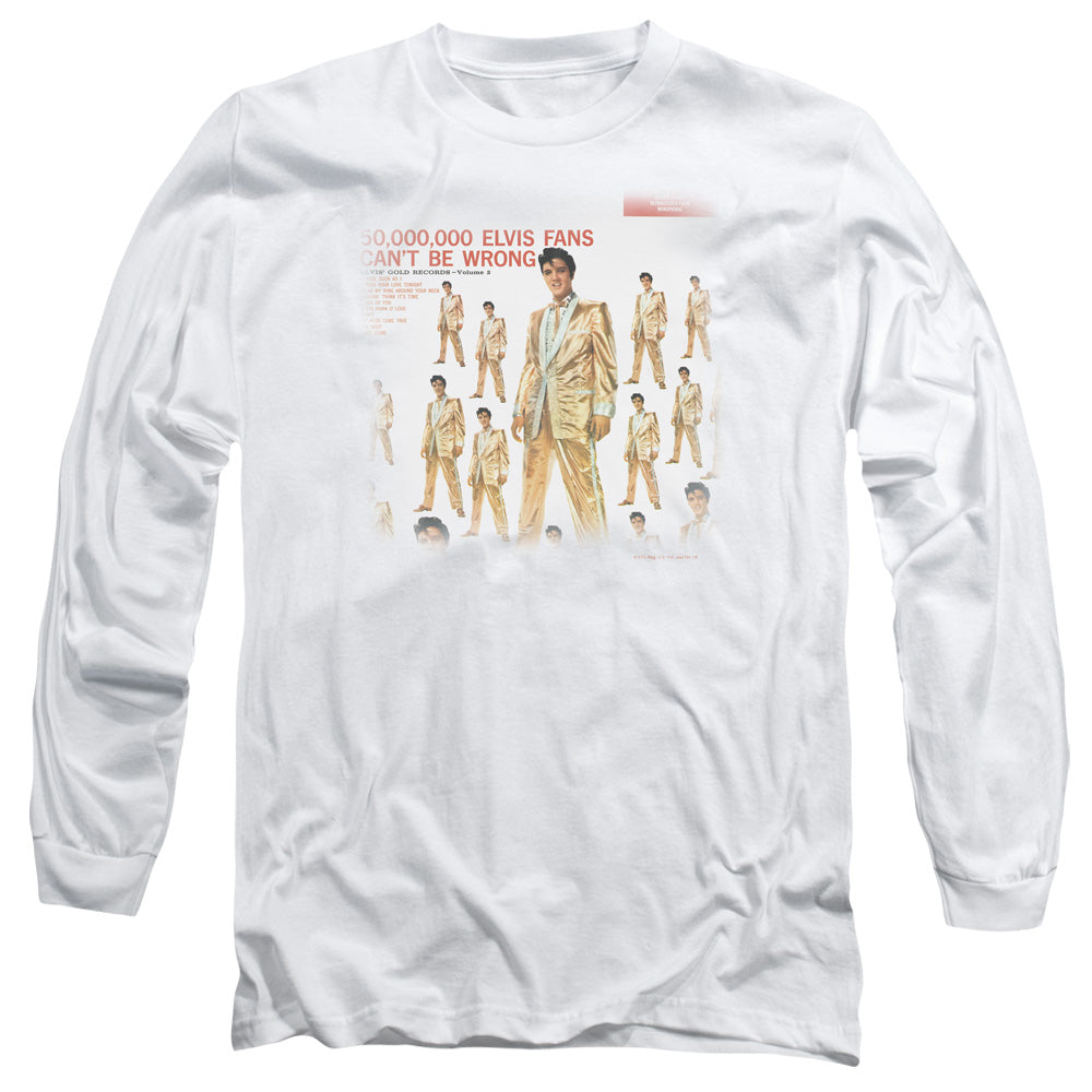 Elvis Presley - 50 Million Fans - Long Sleeve Adult 18/1 - White T-shirt