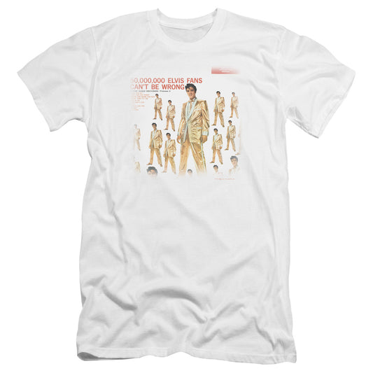 Elvis Presley - 50 Million Fans-premuim Canvas Adult Slim Fit 30/1 - White