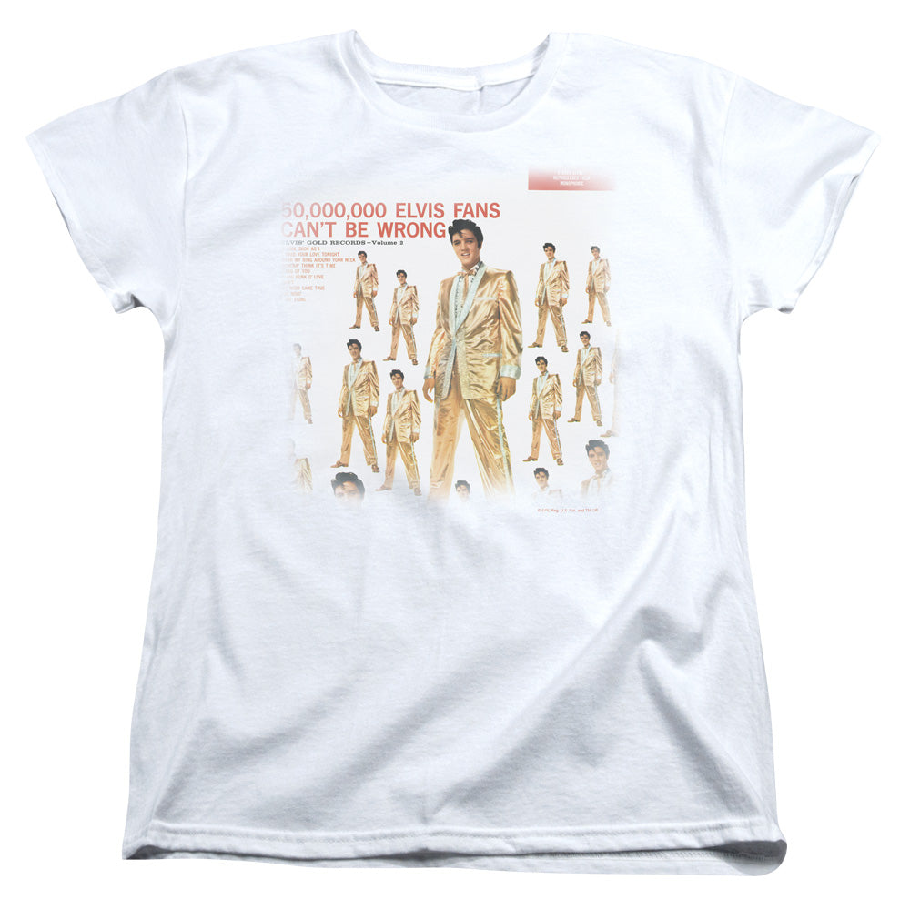 Elvis Presley - 50 Million Fans - Short Sleeve Womens Tee - White T-shirt
