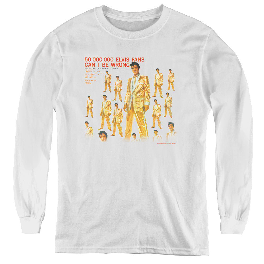 Elvis Presley - 50 Million Fans - Youth Long Sleeve Tee - White