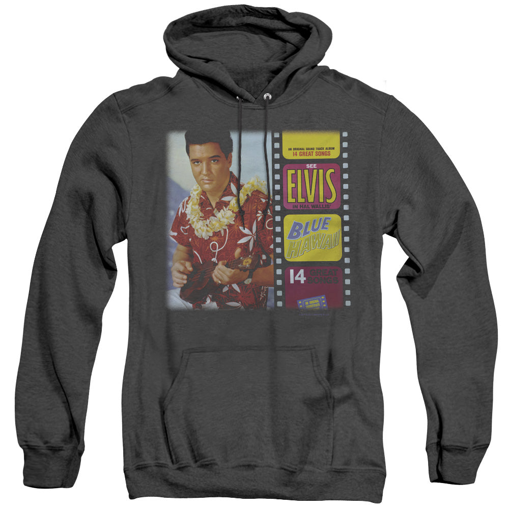 Elvis Presley - Blue Hawaii Album - Adult Heather Hoodie - Black