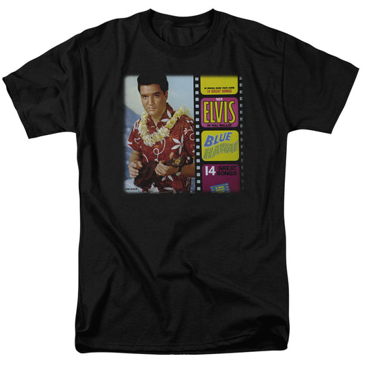 Elvis Presley - Blue Hawaii Album - Short Sleeve Adult 18/1 - Black T-shirt