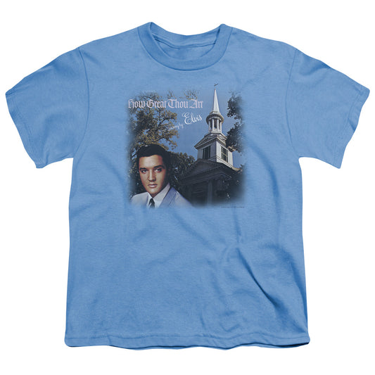 Elvis Presley - How Great Thou Art - Short Sleeve Youth 18/1 - Carolina Blue T-shirt