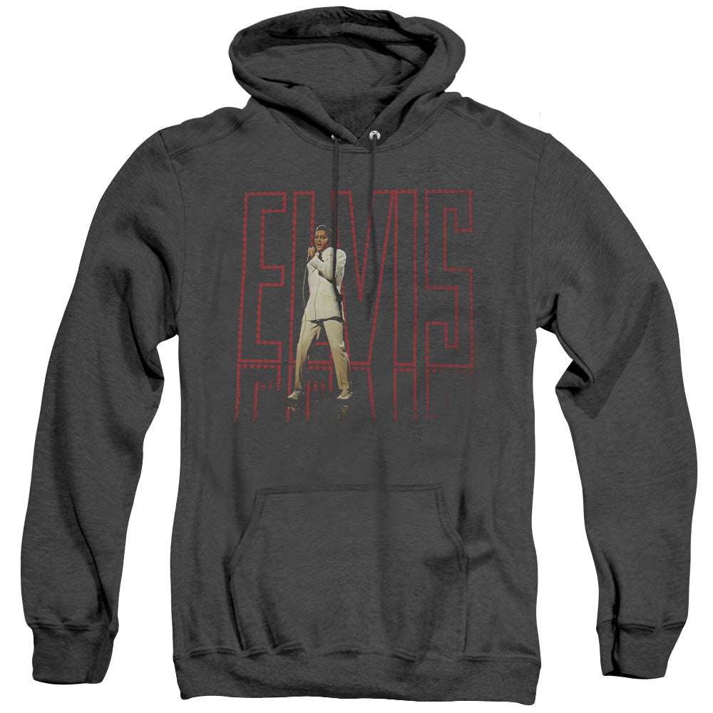 Elvis Presley - Elvis 68 Album - Adult Heather Hoodie - Black