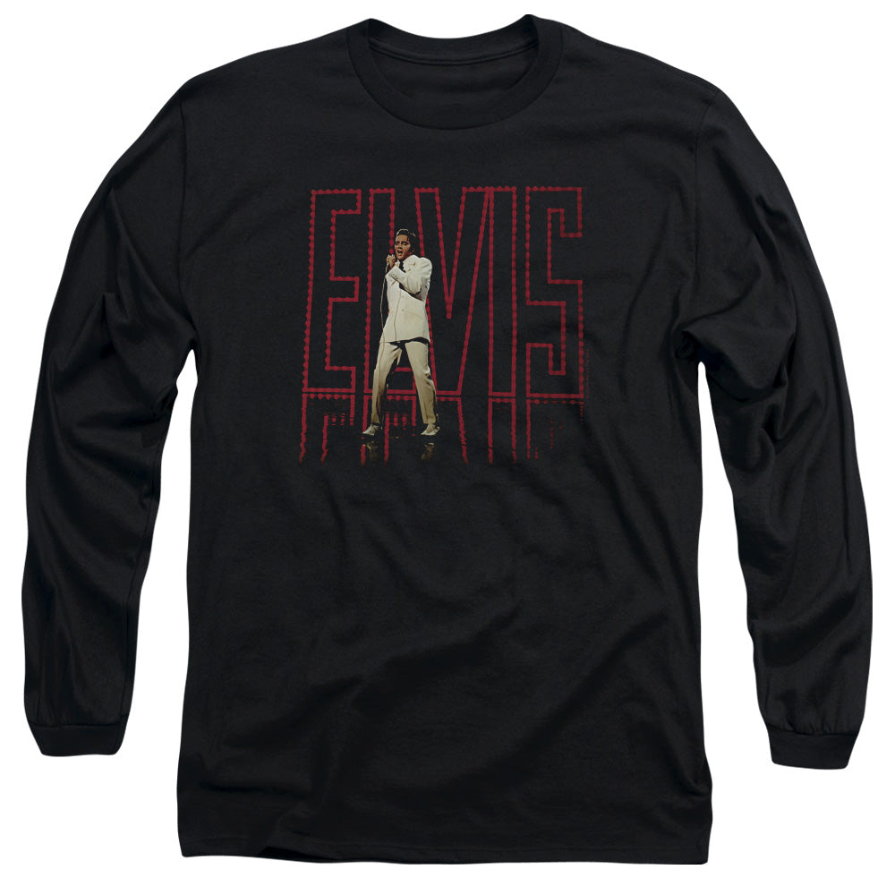 Elvis Presley - Elvis 68 Album - Long Sleeve Adult 18/1 - Black T-shirt