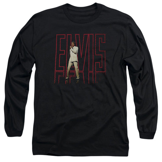 Elvis Presley - Elvis 68 Album - Long Sleeve Adult 18/1 - Black T-shirt