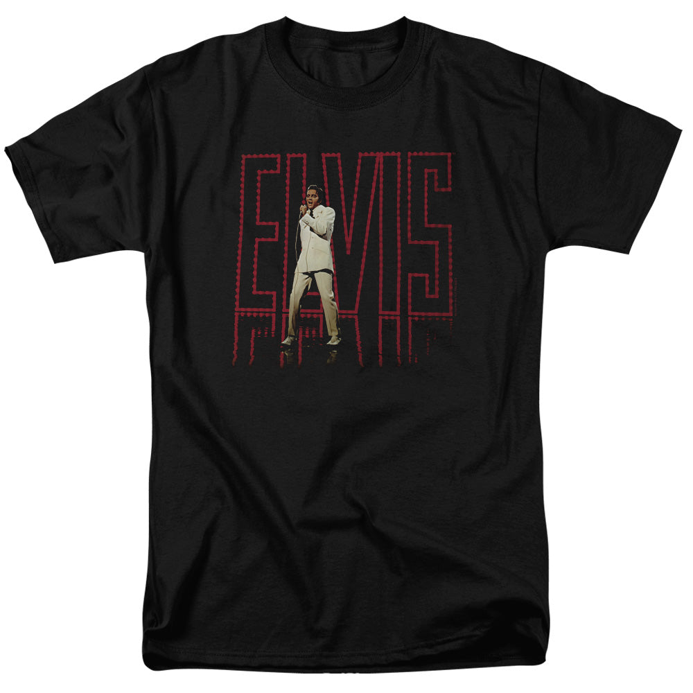 Elvis Presley - Elvis 68 Album - Short Sleeve Adult 18/1 - Black T-shirt