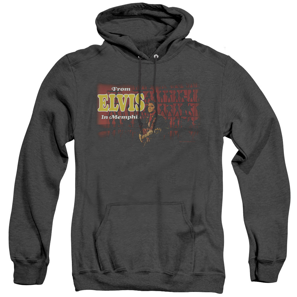Elvis Presley From Elvis In Memphis - Adult Heather Hoodie - Black