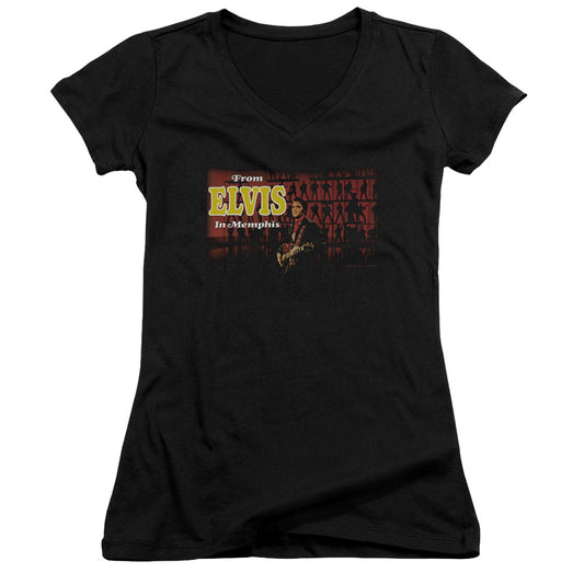 Elvis Presley From Elvis In Memphis - Junior V-neck - Black