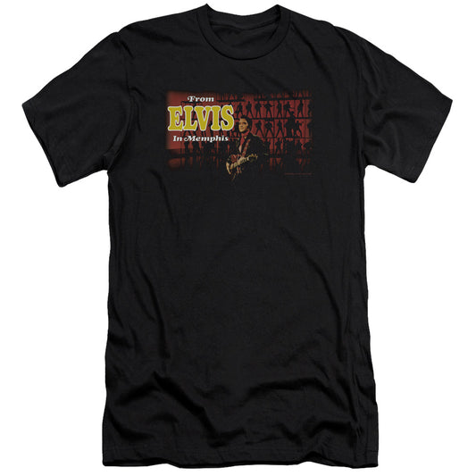 Elvis Presley - From Elvis In Memphis-premuim Canvas Adult Slim Fit 30/1 - Black
