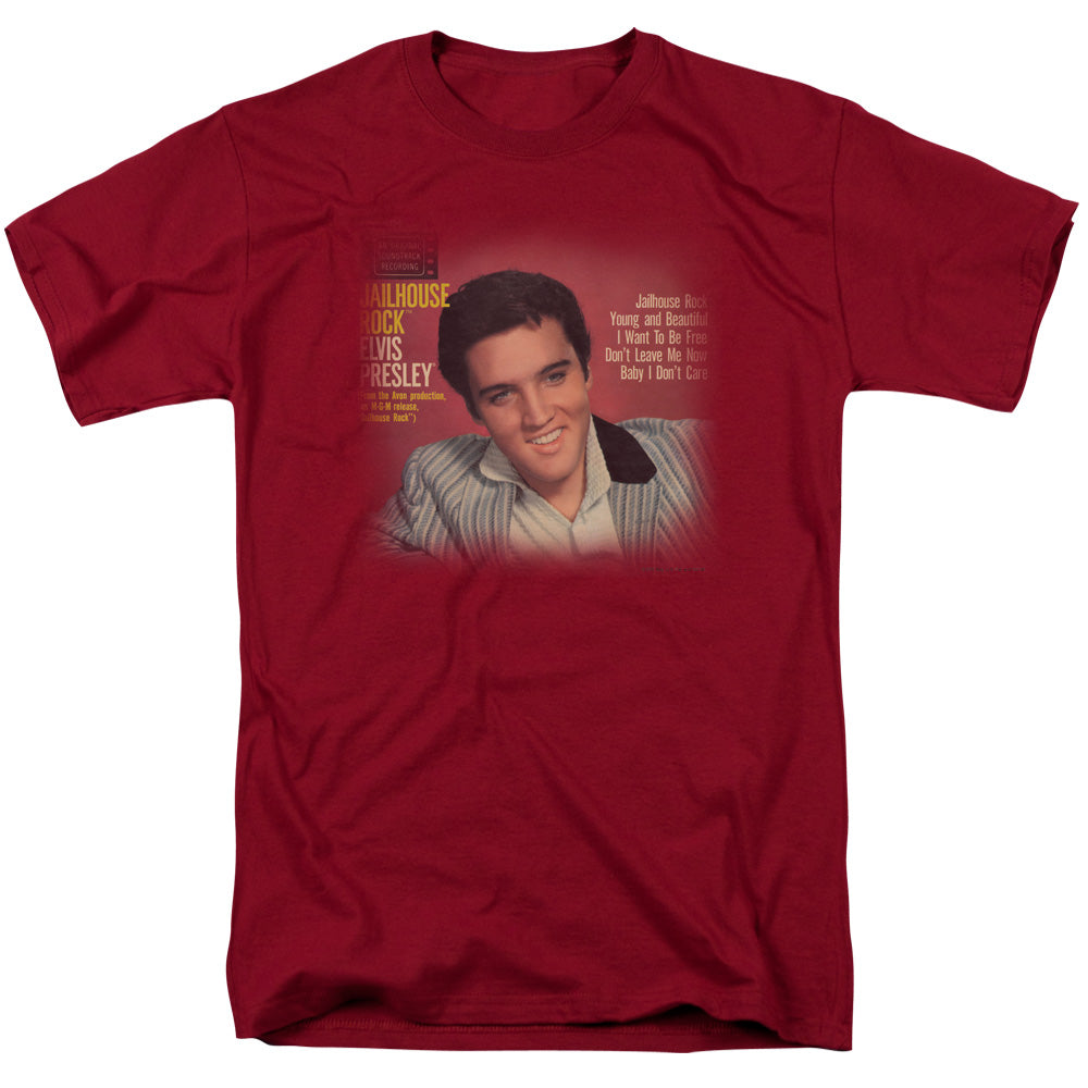 Elvis Presley - Jailhouse Rock 45 - Short Sleeve Adult 18/1 - Cardinal T-shirt