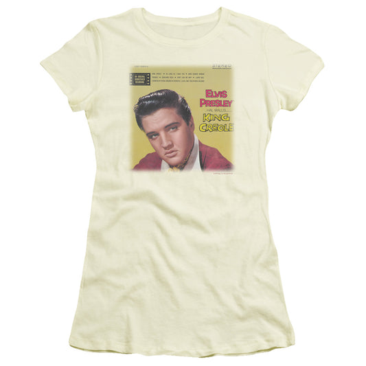 Elvis Presley - King Creole Soundtrack - Short Sleeve Junior Sheer - Cream T-shirt