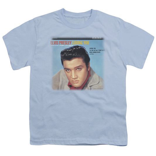 Elvis Presley - Loving You Soundtrack - Short Sleeve Youth 18/1 - Carolina Blue T-shirt