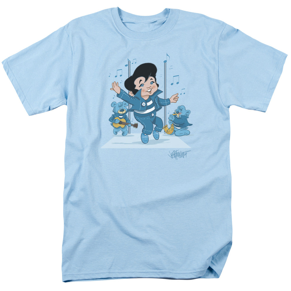 Elvis Presley - Jailhouse Rocker - Short Sleeve Adult 18/1 - Light Blue T-shirt