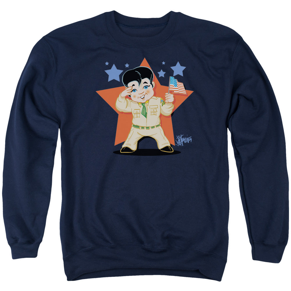 Elvis Presley - Lil G I - Adult Crewneck Sweatshirt - Navy