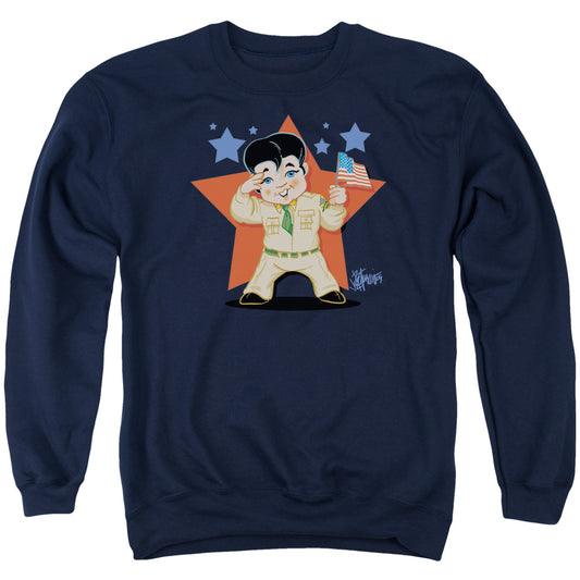 Elvis Presley - Lil G I - Adult Crewneck Sweatshirt - Navy