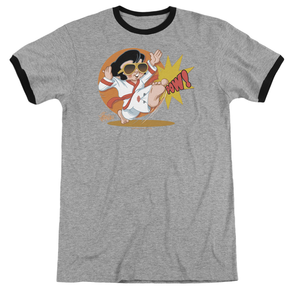 Elvis Presley - Karate King - Adult Ringer - Heather/black