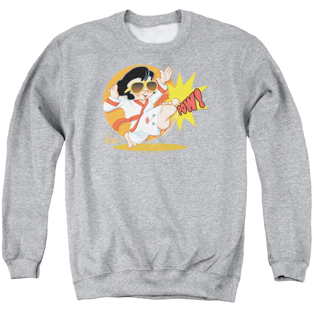 Elvis Presley - Karate King - Adult Crewneck Sweatshirt - Athletic Heather