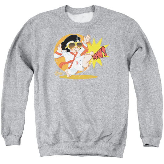 Elvis Presley - Karate King - Adult Crewneck Sweatshirt - Athletic Heather