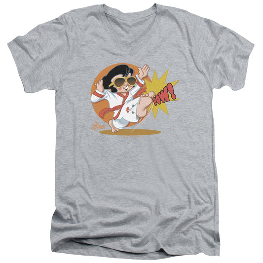 Elvis Presley - Karate King - Short Sleeve Adult V-neck - Athletic Heather T-shirt