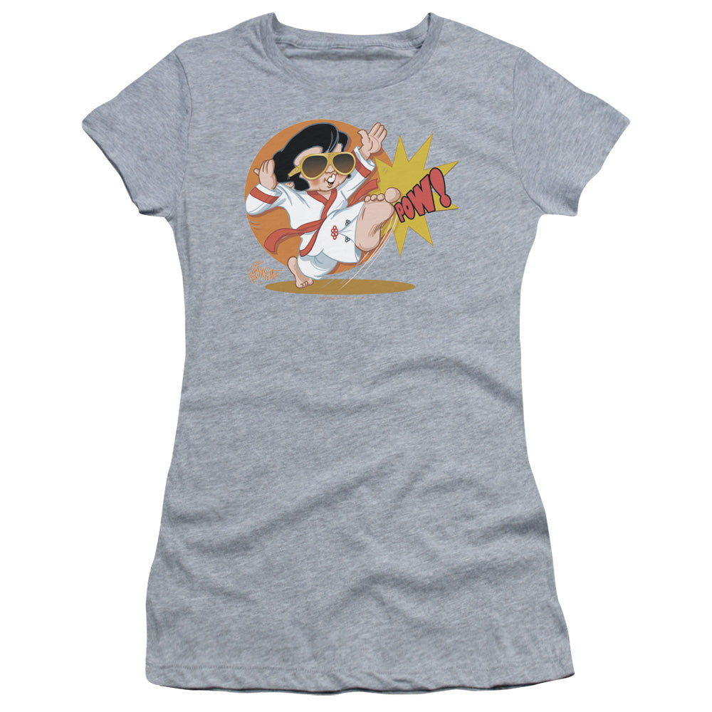 Elvis Presley - Karate King - Short Sleeve Junior Sheer - Athletic Heather T-shirt