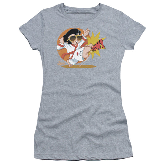 Elvis Presley - Karate King - Short Sleeve Junior Sheer - Athletic Heather T-shirt