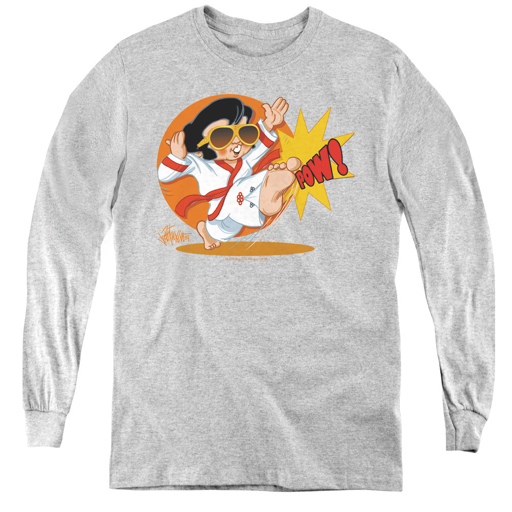 Elvis Presley - Karate King - Youth Long Sleeve Tee - Athletic Heather