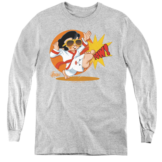 Elvis Presley - Karate King - Youth Long Sleeve Tee - Athletic Heather