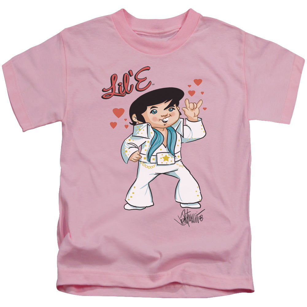Elvis Presley - Lil E - Short Sleeve Juvenile 18/1 - Pink T-shirt