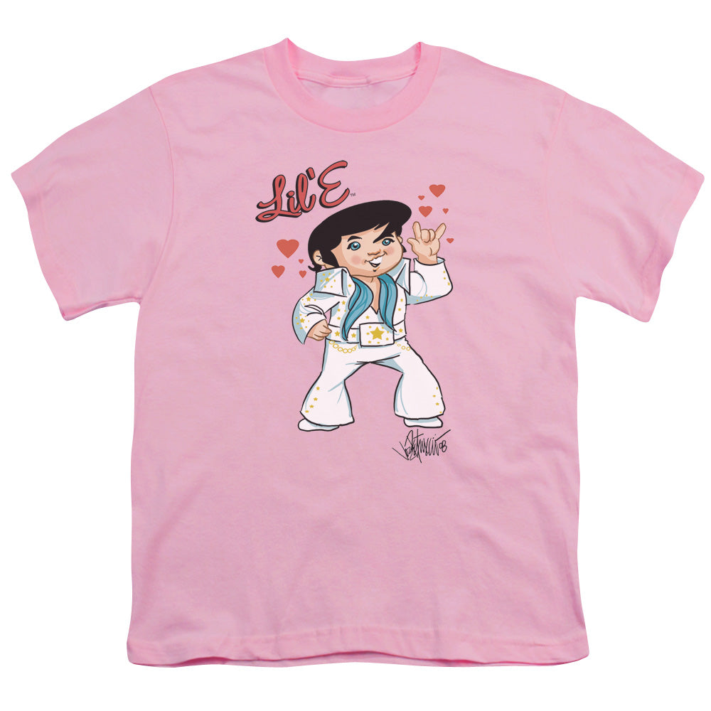 Elvis Presley - Lil E - Short Sleeve Youth 18/1 - Pink T-shirt