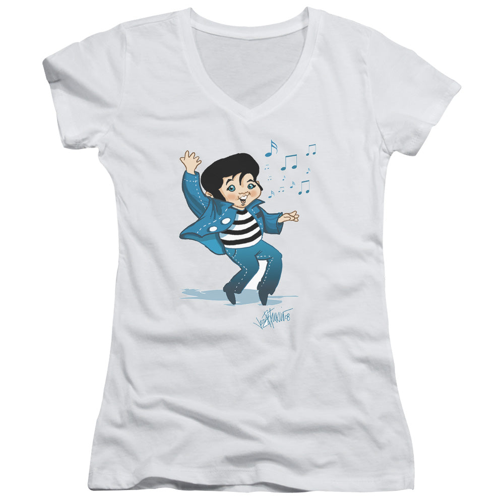 Elvis Presley - Lil Jailbird - Junior V-neck - White